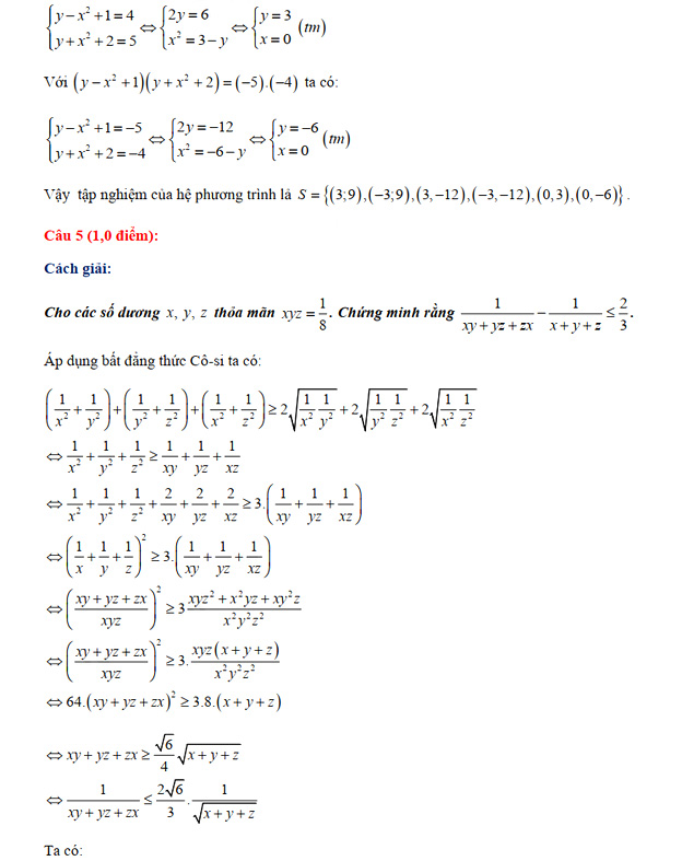 Đáp án đề thi vào lớp 10 THPT chuyên tỉnh Ninh Thuận môn Toán 2021