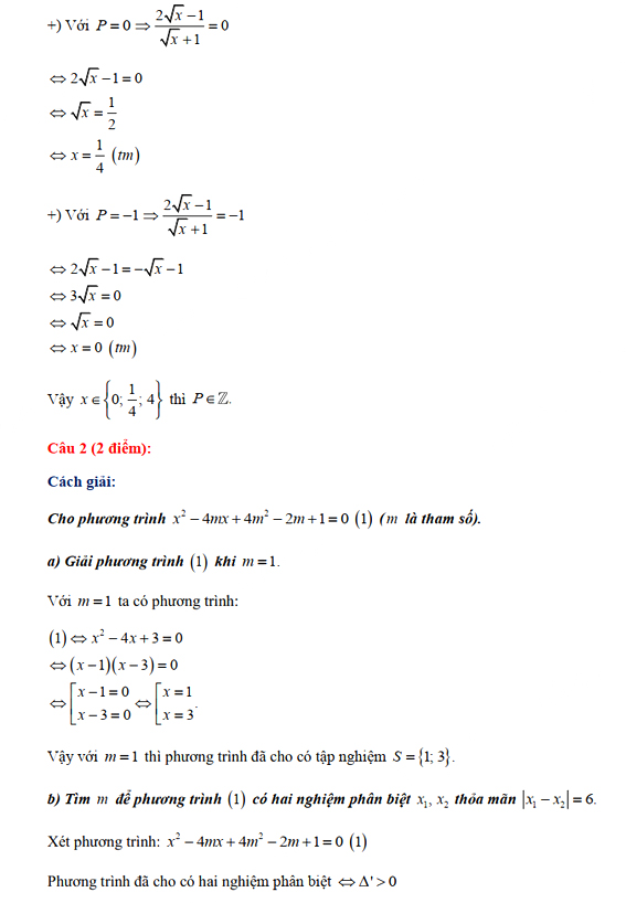 Đáp án đề thi vào lớp 10 THPT Chuyên Thái Bình môn Toán 2021
