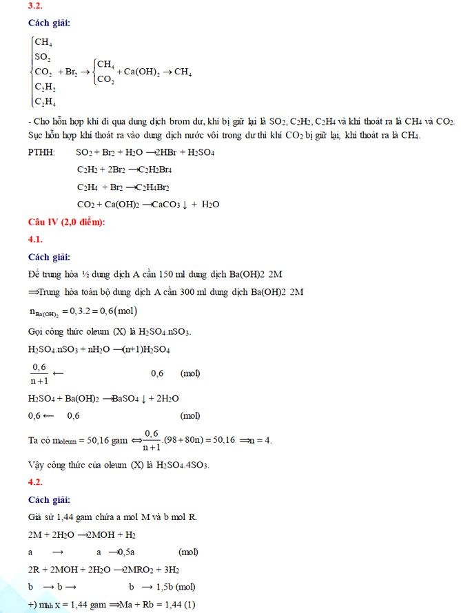 Đáp án đề thi vào lớp 10 THPT chuyên năm 2021 môn Hóa tỉnh Kiên Giang