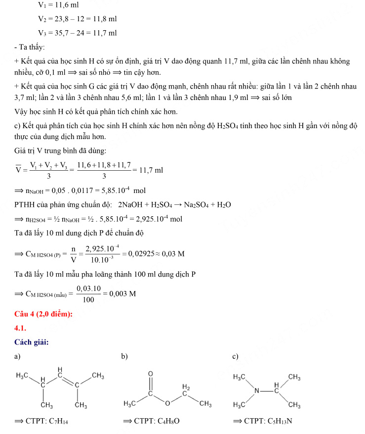 Đáp án đề thi môn Hóa chuyên vào lớp 10 - Đồng Nai 2021