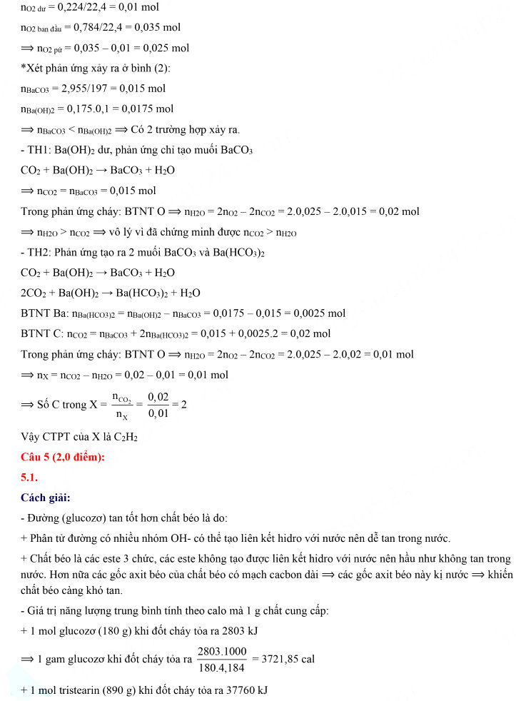 Đáp án đề thi môn Hóa chuyên vào lớp 10 - Đồng Nai 2021