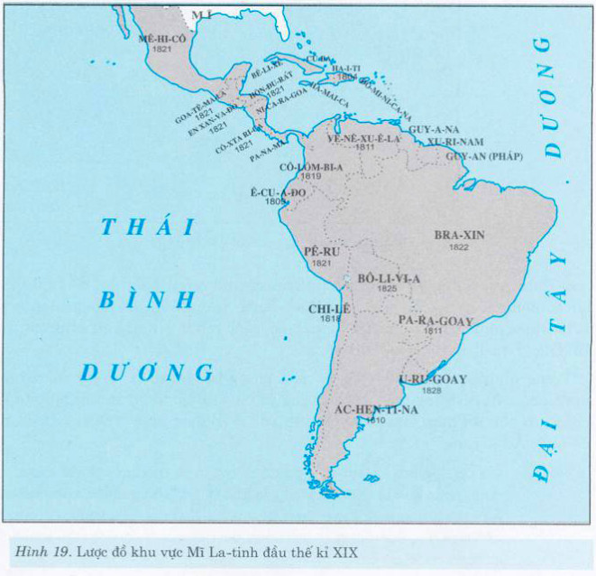 Lập bảng thống kê các quốc gia tư sản ở khu vực Mĩ Latinh