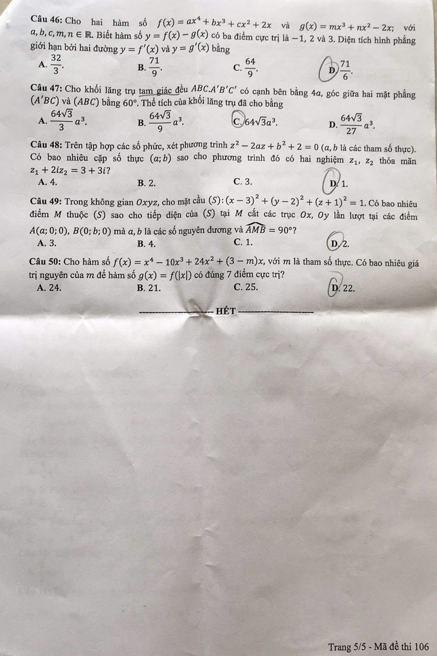 Đề thi chính thức môn Toán 2021 Đợt 2