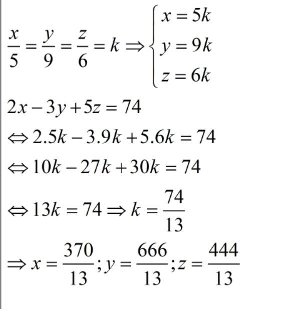 Tính chất của dãy tỉ số bằng nhau