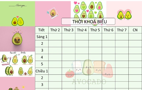 Mẫu thời khoa biểu đẹp