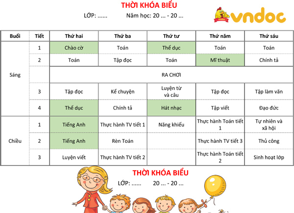 Thời khóa biểu đẹp