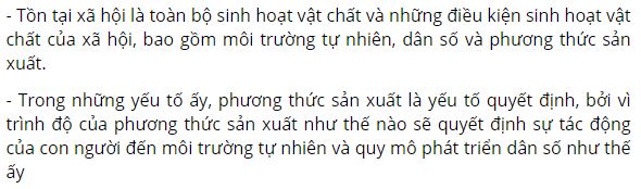 Tồn tại xã hội bao gồm những yếu tố nào?
