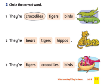 Giải Tiếng Anh lớp 1 Unit 4: They’re bears! - Lesson 2 SBT