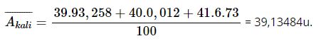 Tính nguyên tử khối trung bình của kali