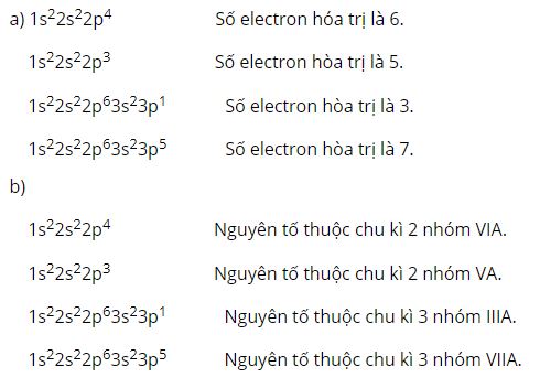 Hãy xác định số electron hóa trị của từng nguyên tử