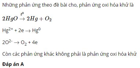Phản ứng nào là phản ứng oxi hoá - khử