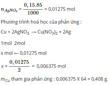 Cần bao nhiêu gam đồng để khử hoàn toàn lượng ion bạc
