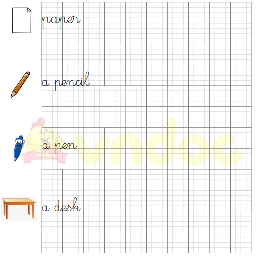 Tập viết Tiếng Anh lớp 1 Unit 1: My school