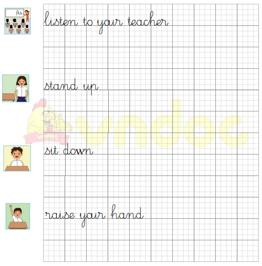 Tập viết Tiếng Anh lớp 1 Unit Starter: Hello!