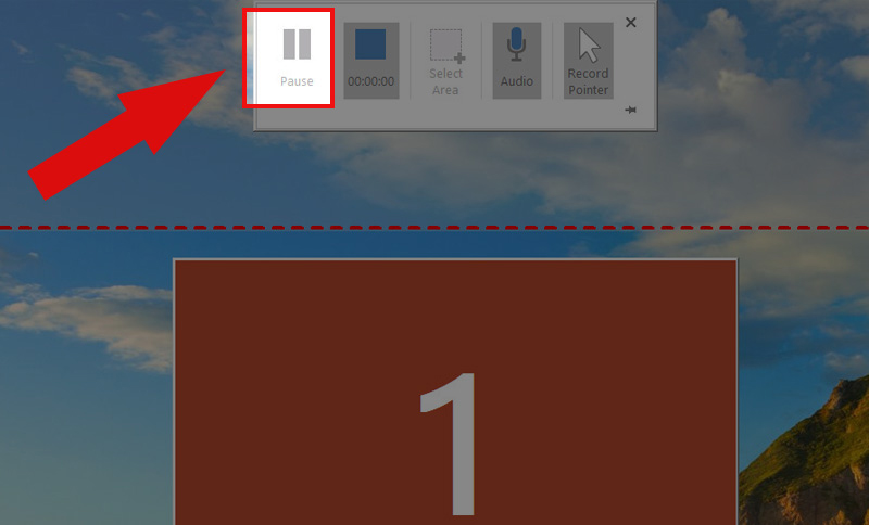 Chọn Pause để dừng quay tạm thời Cách chụp, quay màn hình bằng PowerPoint