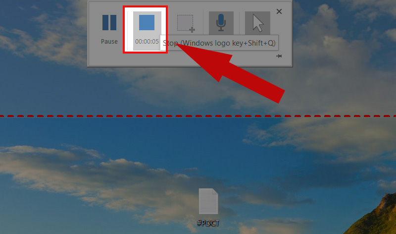 Chọn stop để kết thúc việc quay màn hình Cách chụp, quay màn hình bằng PowerPoint