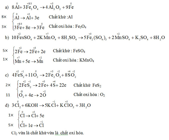Cân bằng phương trình phản ứng oxi hoá - khử