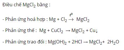 Có thể điều chế MgCl2 bằng phản ứng nào?