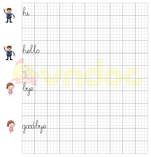 Tập viết Tiếng Anh lớp 3 Unit 1: Hello!