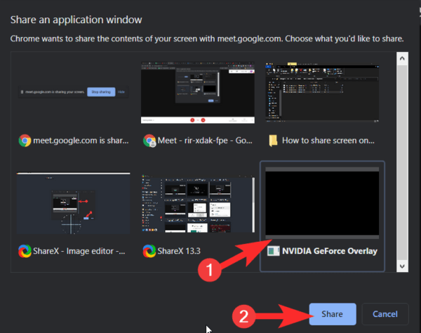 Chia sẻ một cửa sổ trên Google Meet