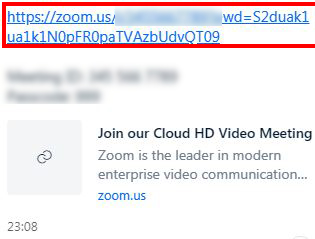 Nhấp vào liên kết mời tham gia buổi lễ khai giảng trên Zoom
