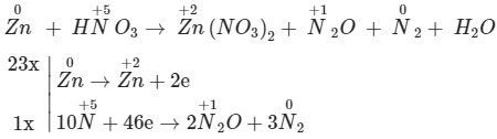 Cân vị phương trình phản xạ Zn ứng dụng HNO3