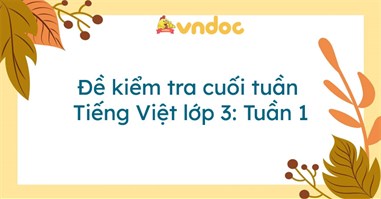 Đề kiểm tra cuối tuần Tiếng Việt lớp 3: Tuần 1 (Sách mới)