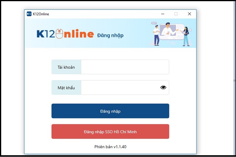 Truy cập phần mềm K12Online để đăng nhập vào hệ thống Hướng dẫn tải, cài đặt phần mềm K12Online trên máy tính