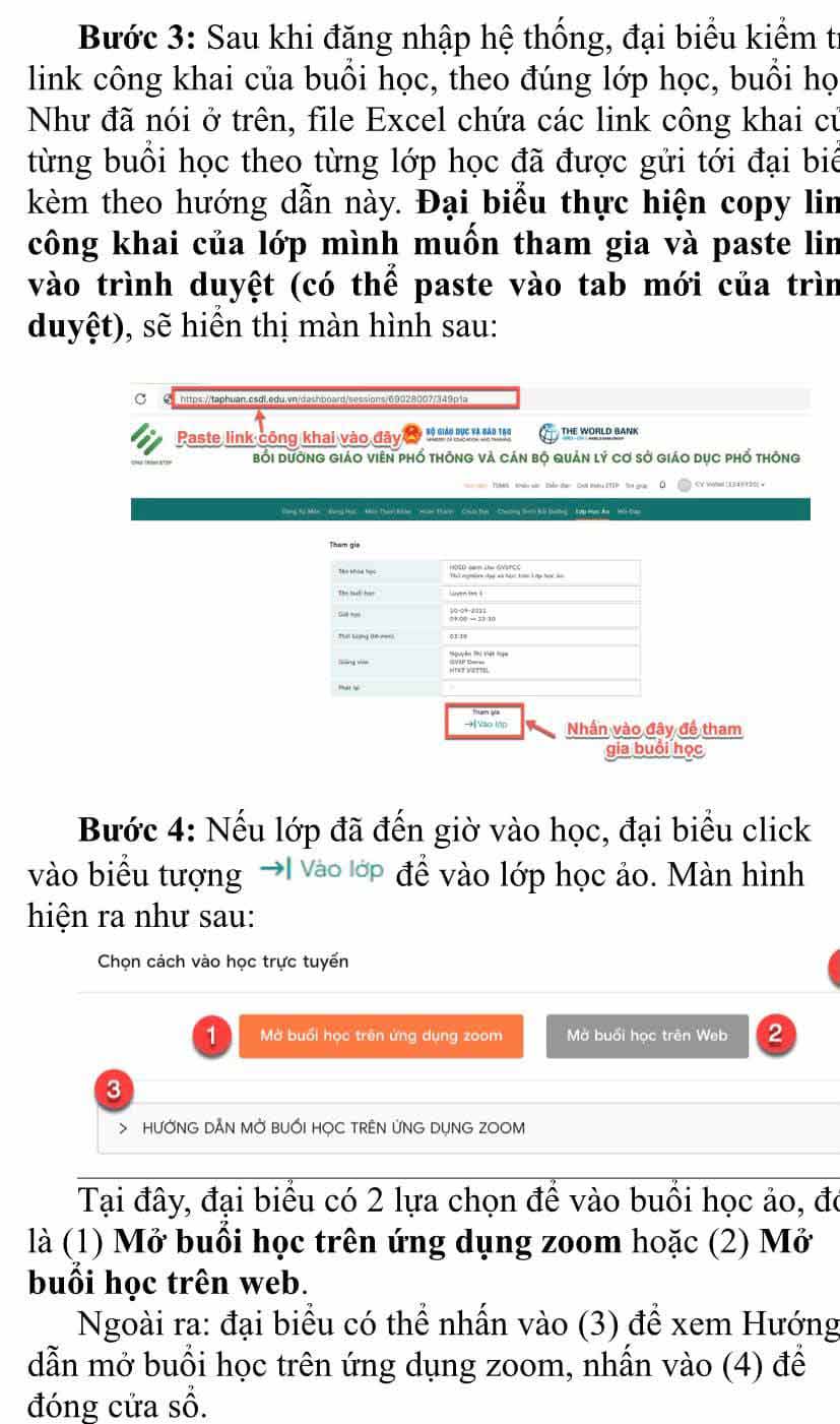 Hướng dẫn dành cho giáo viên cốt cán tham gia phòng học ảo mô đun 4
