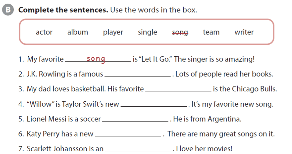 Giải Anh 6 Unit 1 Vocabulary Focus Extension SBT