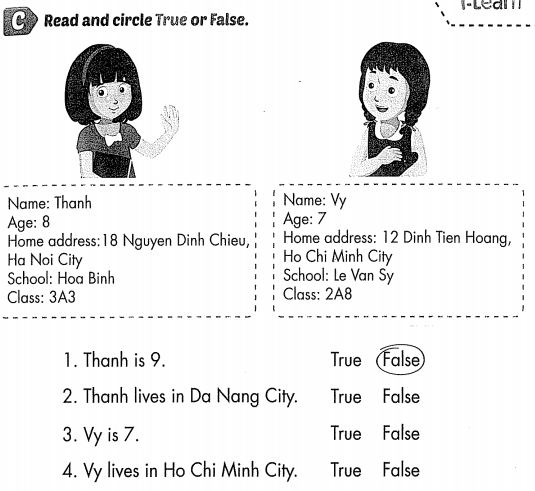 Giải SBT I-learn Smart Start 3 Unit 1 Lesson 5