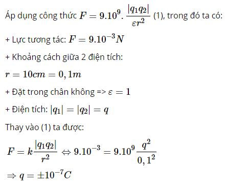 Xác định điện tích của hai quả cầu