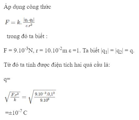 Xác định điện tích của hai quả cầu