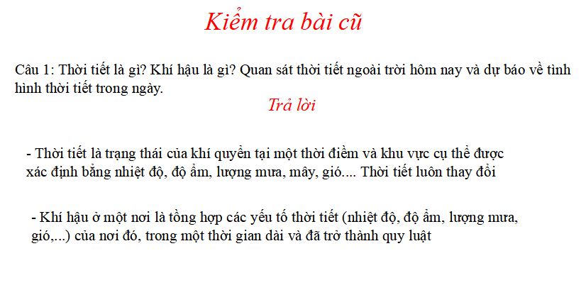 Bài giảng điện tử môn Địa lý 6