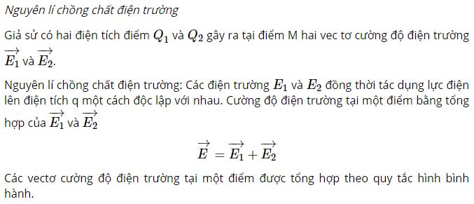 Phát biểu nguyên lí chồng chất điện trường