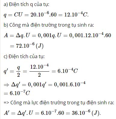 Tính điện tích q của tụ