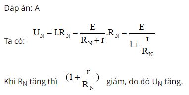 Trong mạch điện kín, hiệu điện thế mạch ngoài UN phụ thuộc như thế nào vào RN của mạch ngoài?