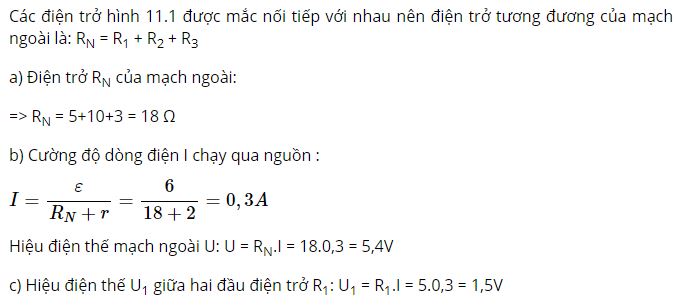 Phân tích và cho biết các điện trở mạch ngoài của mạch điện