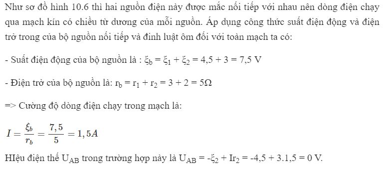 Tính cường độ dòng điện chạy trong mạch và hiệu điện thế UAB