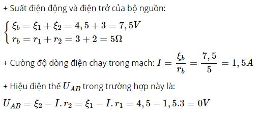 Tính cường độ dòng điện chạy trong mạch và hiệu điện thế UAB