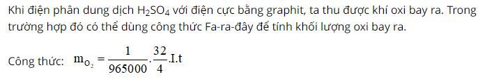 Có thể dùng công thức Fa-ra-đây để tìm khối lượng oxi bay ra được không?
