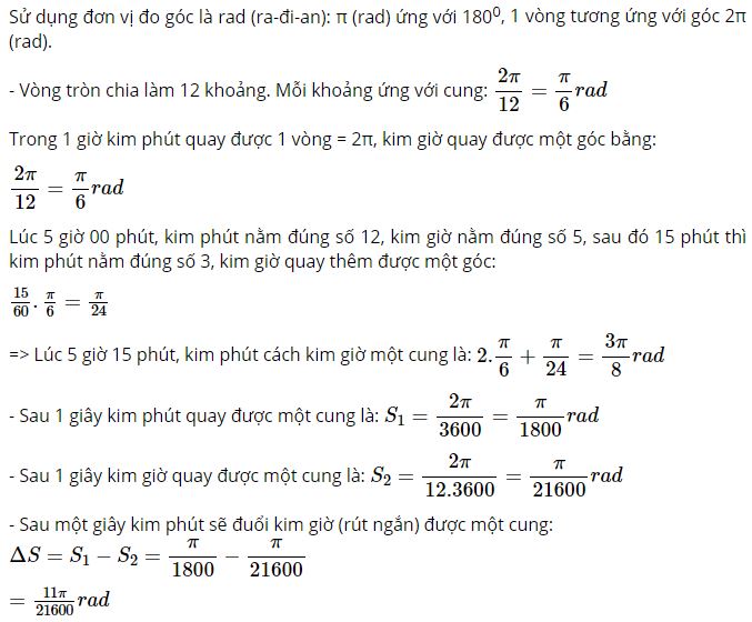Nếu lấy mốc thời gian là lúc 5 giờ 15 phút thì sau ít nhất bao lâu kim phút đuổi kịp kim giờ?