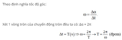 Hãy chứng minh công thức T = 2π/ω