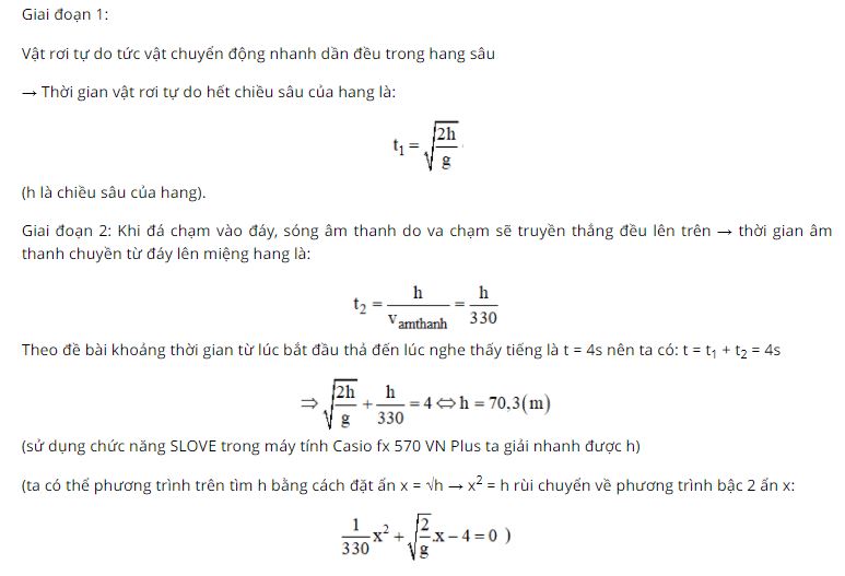Tính chiều sâu của hang