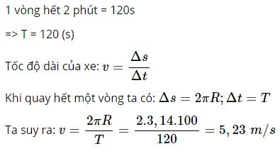 Tính tốc độ dài của xe