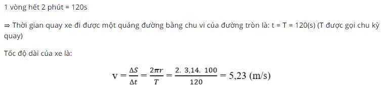 Tính tốc độ dài của xe