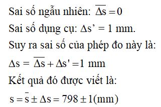 Tính sai số phép đo này và viết kết quả đo