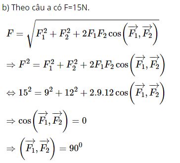 Trong số các giá trị sau đây, giá trị nào là độ lớn của hợp lực?