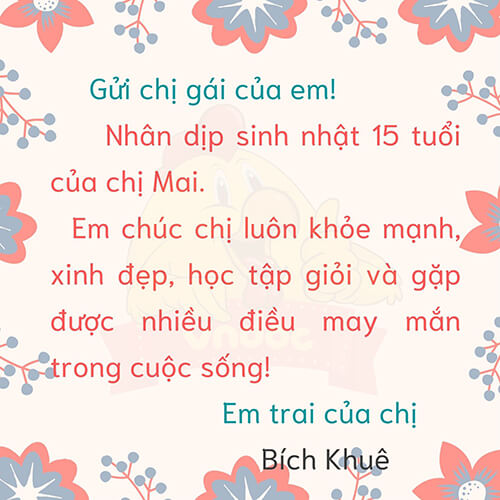 Viết bưu thiếp chúc mừng sinh nhật một người thân lớp 2