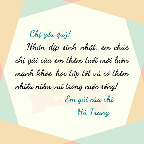 Viết bưu thiếp chúc mừng sinh nhật một người thân lớp 2